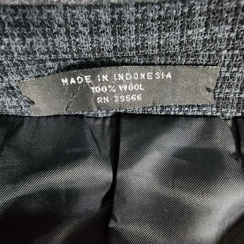 Dario di Napoli Gray Houndstooth Tweed 100% Wool Blazer‎ Sport Coat Jacket 46L
